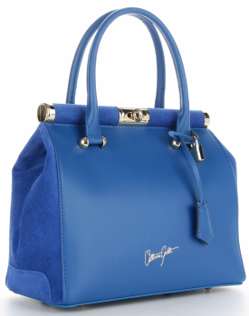 GEANȚĂ DIN PIELE cufăr Vittoria Gotti cobalt V816(1