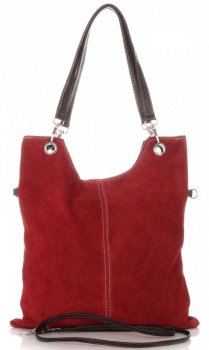 GEANȚĂ DIN PIELE tip poștaș Genuine Leather vișiniu 222