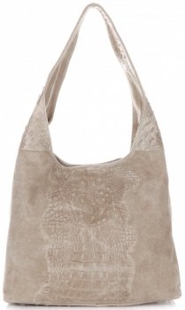 GEANȚĂ DIN PIELE shopper bag Vera Pelle bej deschis A1