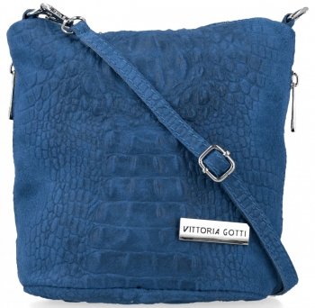 GEANȚĂ DIN PIELE tip poștaș Vittoria Gotti denim VT4COCO