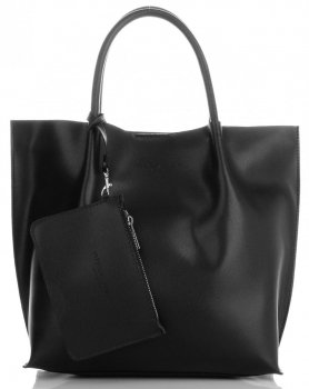 GEANȚĂ DIN PIELE shopper bag Vittoria Gotti negru V355