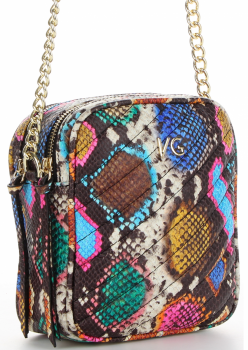 GEANȚĂ DIN PIELE tip poștaș Vittoria Gotti multicolor V0001