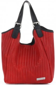 GEANȚĂ DIN PIELE shopper bag Vittoria Gotti roșu V80050