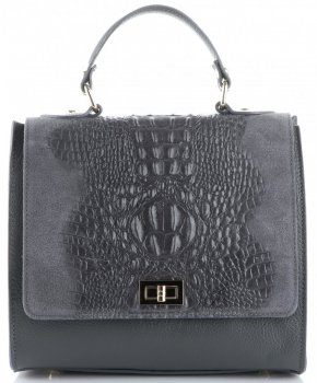 GEANȚĂ DIN PIELE cufăr Genuine Leather gri 295