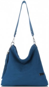 GEANȚĂ DIN PIELE tip poștaș Vittoria Gotti denim V5576