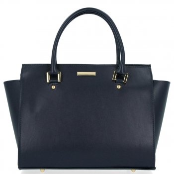 GEANȚĂ DIN PIELE cufăr Genuine Leather bleumarin 2222