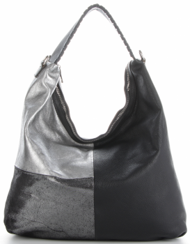 GEANȚĂ DIN PIELE shopper bag Genuine Leather negru 5521