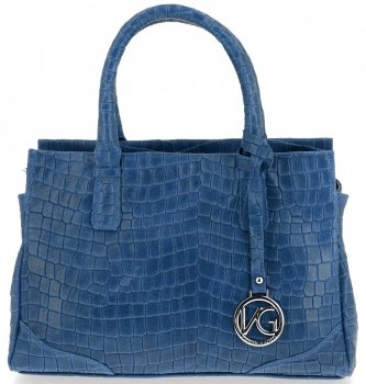 GEANȚĂ DIN PIELE cufăr Vittoria Gotti denim V1597P
