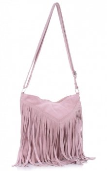 GEANȚĂ DIN PIELE tip poștaș Genuine Leather roz 221
