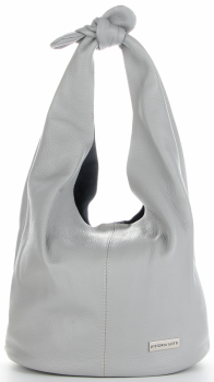 GEANȚĂ DIN PIELE shopper bag Vittoria Gotti gri deschis V693658