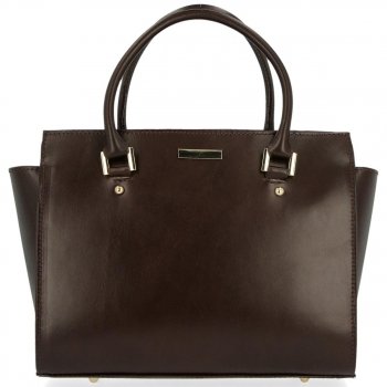 GEANȚĂ DIN PIELE cufăr Genuine Leather ciocolatiu 2222