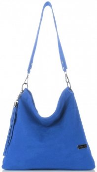 GEANȚĂ DIN PIELE tip poștaș Vittoria Gotti cobalt V5576