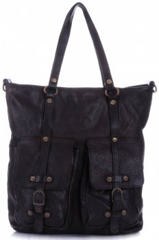 GEANȚĂ DIN PIELE shopper bag Vittoria Gotti ciocolatiu V3650