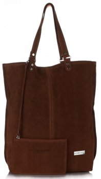 GEANȚĂ DIN PIELE shopper bag Vittoria Gotti maro V22