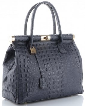 GEANȚĂ DIN PIELE cufăr Genuine Leather gri 7727
