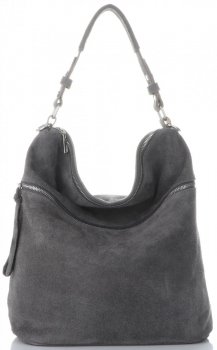 GEANȚĂ DIN PIELE universală Genuine Leather gri 5577C