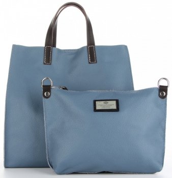 GEANȚĂ DIN PIELE universală Genuine Leather albastru 691756