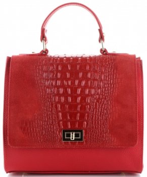 GEANȚĂ DIN PIELE cufăr Genuine Leather roșu 295