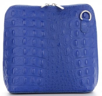 GEANȚĂ DIN PIELE tip poștaș Genuine Leather cobalt 218