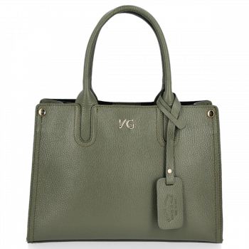 GEANȚĂ DIN PIELE cufăr Vittoria Gotti verde de sticlă V554050