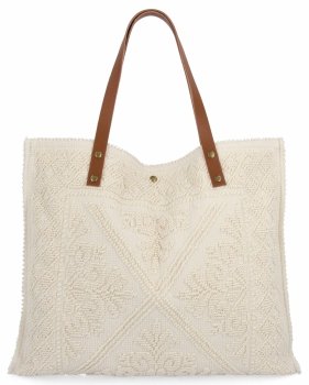 Geantă Shopper Italiană cu Mode La Modă 5887 Bej