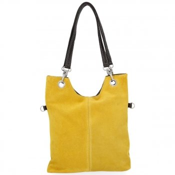 GEANȚĂ DIN PIELE tip poștaș Genuine Leather galben 222