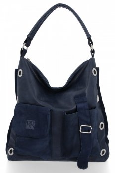 GEANȚĂ DIN PIELE shopper bag Roberto Ricci bleumarin 19145
