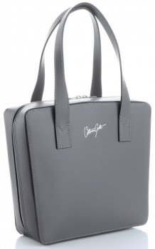 GEANȚĂ DIN PIELE cufăr Vittoria Gotti gri V6556