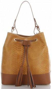 GEANȚĂ DIN PIELE shopper bag Vittoria Gotti roșcat V344