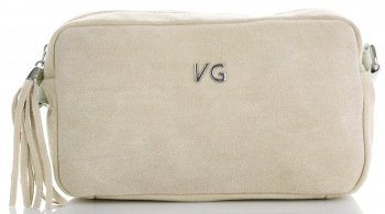 GEANȚĂ DIN PIELE tip poștaș Vittoria Gotti bej V3079