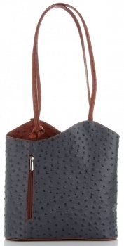 GEANȚĂ DIN PIELE clasică Genuine Leather gri 494