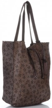 GEANȚĂ DIN PIELE shopper bag Vittoria Gotti ciocolatiu VL299