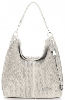 GEANȚĂ DIN PIELE shopper bag Vittoria Gotti bej deschis V80051