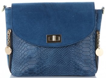 GEANȚĂ DIN PIELE tip poștaș Vittoria Gotti denim V71013