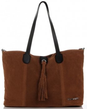 GEANȚĂ DIN PIELE shopper bag Vittoria Gotti maro V3076