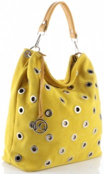 GEANȚĂ DIN PIELE shopper bag Vittoria Gotti galben V3077Z