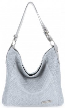 GEANȚĂ DIN PIELE shopper bag Vittoria Gotti gri deschis V2054