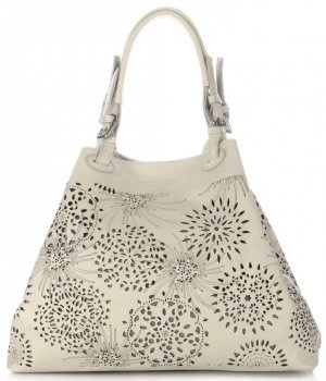 GEANȚĂ DIN PIELE shopper bag Vittoria Gotti bej V8913