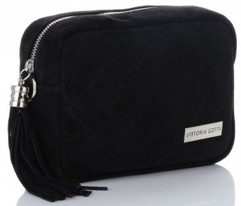 GEANȚĂ DIN PIELE tip poștaș Vittoria Gotti negru V3288C