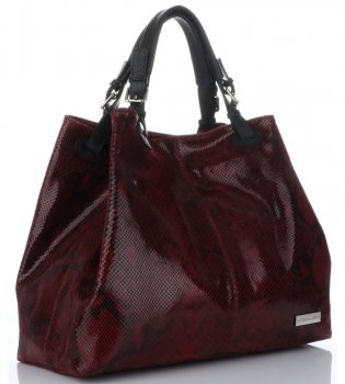 GEANȚĂ DIN PIELE shopper bag Vittoria Gotti vișiniu V898GPIT