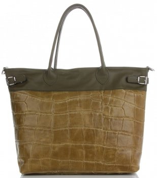 GEANȚĂ DIN PIELE shopper bag Vittoria Gotti verde V691622