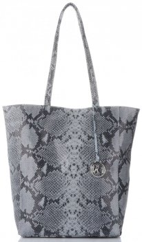 GEANȚĂ DIN PIELE shopper bag Vittoria Gotti gri deschis V16299