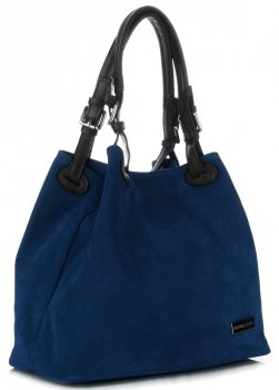 GEANȚĂ DIN PIELE shopper bag Vittoria Gotti albastru V90047CH
