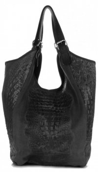 GEANȚĂ DIN PIELE shopper bag Vera Pelle grafit 9551