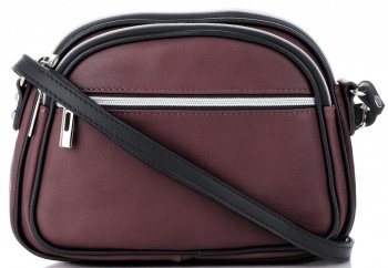 GEANȚĂ DIN PIELE tip poștaș Genuine Leather vișiniu 5100