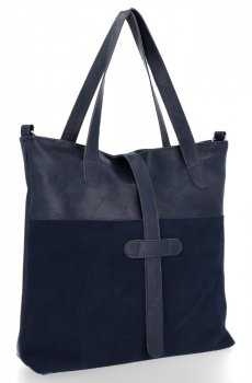 GEANȚĂ DIN PIELE shopper bag Roberto Ricci bleumarin 18139