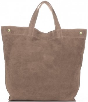 GEANȚĂ DIN PIELE shopper bag Vera Pelle maro pământiu A19
