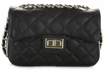 GEANȚĂ DIN PIELE tip poștaș Genuine Leather negru KST6