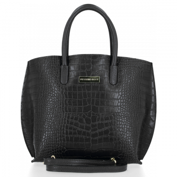 GEANȚĂ DIN PIELE cufăr Vittoria Gotti negru V4382COCO