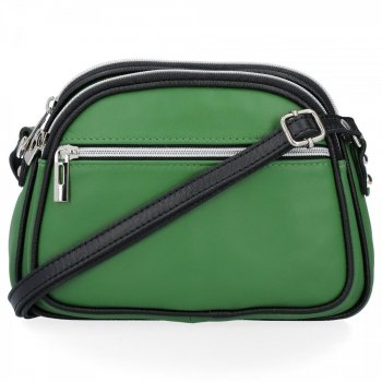 GEANȚĂ DIN PIELE tip poștaș Genuine Leather verde de zmeu 5100